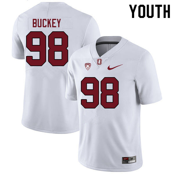 Youth #98 Zach Buckey Stanford Cardinal College Football Jerseys Sale-White - Click Image to Close